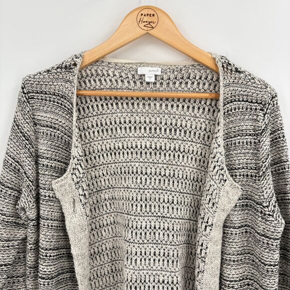 J. Jill purejill Open Cardigan, Size Small, Textured 3/4 Sleeve, Grannycore - Picture 4 of 10
